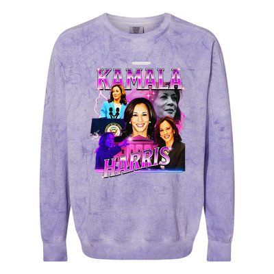 Kamala Harris For President 2024 Bootleg Rap Style Campaign Colorblast Crewneck Sweatshirt