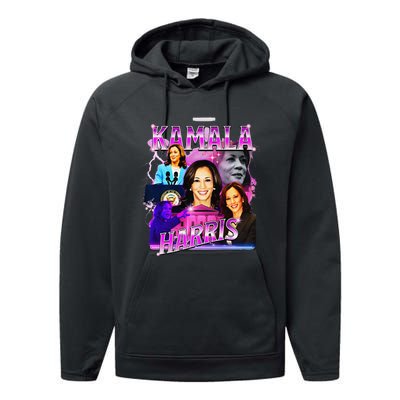 Kamala Harris For President 2024 Bootleg Rap Style Campaign Performance Fleece Hoodie