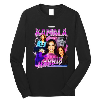 Kamala Harris For President 2024 Bootleg Rap Style Campaign Long Sleeve Shirt