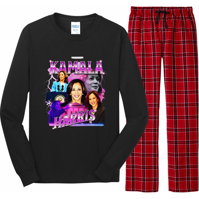 Kamala Harris For President 2024 Bootleg Rap Style Campaign Long Sleeve Pajama Set