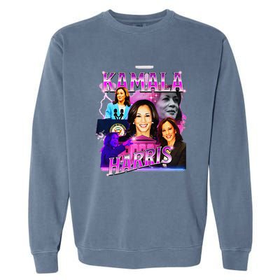 Kamala Harris For President 2024 Bootleg Rap Style Campaign Garment-Dyed Sweatshirt