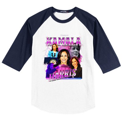 Kamala Harris For President 2024 Bootleg Rap Style Campaign Baseball Sleeve Shirt