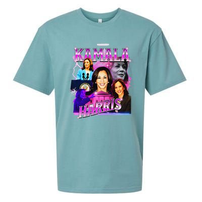 Kamala Harris For President 2024 Bootleg Rap Style Campaign Sueded Cloud Jersey T-Shirt