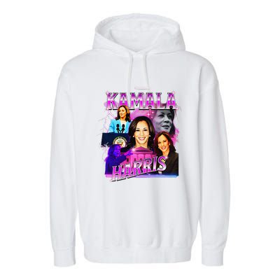 Kamala Harris For President 2024 Bootleg Rap Style Campaign Garment-Dyed Fleece Hoodie