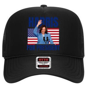 Kalama Harris For President 2024 Gift High Crown Mesh Back Trucker Hat