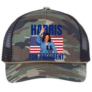 Kalama Harris For President 2024 Gift Retro Rope Trucker Hat Cap