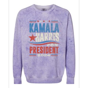 Kamala Harris For President 2024 President Campaign Colorblast Crewneck Sweatshirt