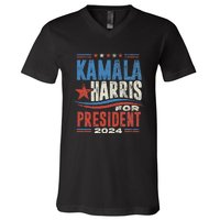 Kamala Harris For President 2024 President Campaign V-Neck T-Shirt