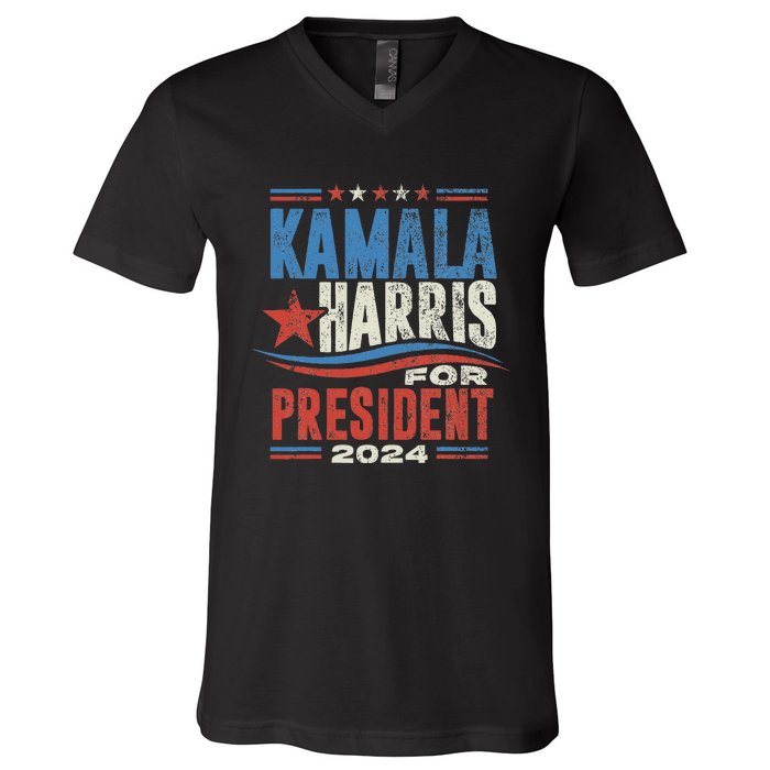 Kamala Harris For President 2024 President Campaign V-Neck T-Shirt