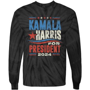 Kamala Harris For President 2024 President Campaign Tie-Dye Long Sleeve Shirt