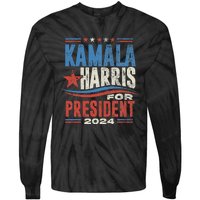 Kamala Harris For President 2024 President Campaign Tie-Dye Long Sleeve Shirt