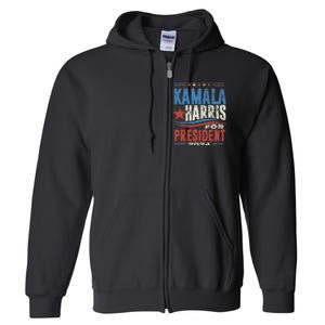 Kamala Harris For President 2024 President Campaign Full Zip Hoodie