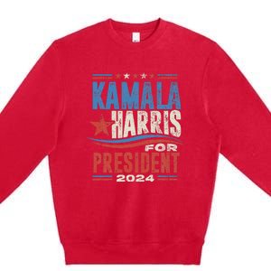 Kamala Harris For President 2024 President Campaign Premium Crewneck Sweatshirt