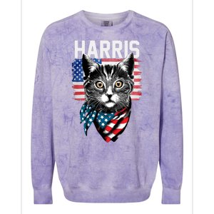 Kamala Harris For President 2024 Funny Cat Lady Colorblast Crewneck Sweatshirt