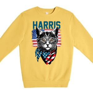 Kamala Harris For President 2024 Funny Cat Lady Premium Crewneck Sweatshirt