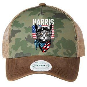 Kamala Harris For President 2024 Funny Cat Lady Legacy Tie Dye Trucker Hat