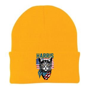 Kamala Harris For President 2024 Funny Cat Lady Knit Cap Winter Beanie