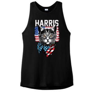 Kamala Harris For President 2024 Funny Cat Lady Ladies PosiCharge Tri-Blend Wicking Tank