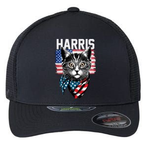 Kamala Harris For President 2024 Funny Cat Lady Flexfit Unipanel Trucker Cap