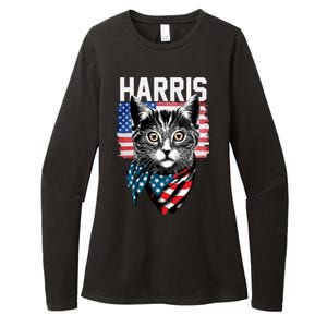 Kamala Harris For President 2024 Funny Cat Lady Womens CVC Long Sleeve Shirt