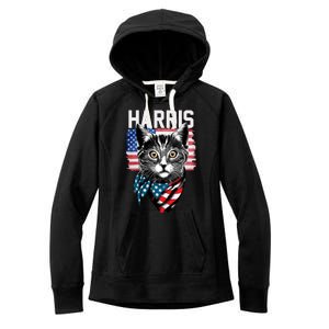 Kamala Harris For President 2024 Funny Cat Lady Women's Fleece Hoodie