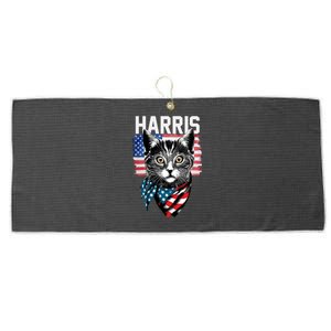 Kamala Harris For President 2024 Funny Cat Lady Large Microfiber Waffle Golf Towel