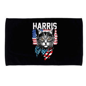 Kamala Harris For President 2024 Funny Cat Lady Microfiber Hand Towel