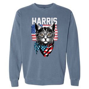 Kamala Harris For President 2024 Funny Cat Lady Garment-Dyed Sweatshirt