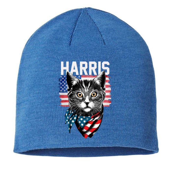 Kamala Harris For President 2024 Funny Cat Lady Sustainable Beanie