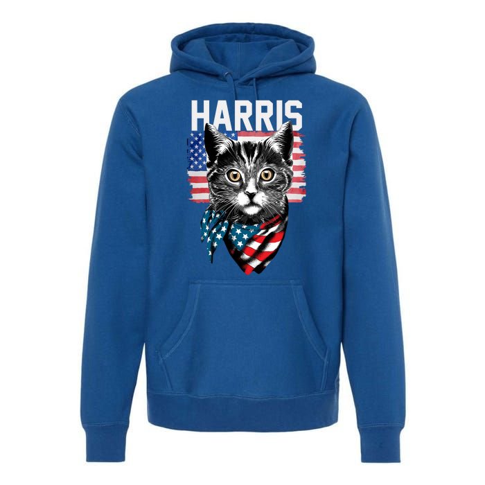 Kamala Harris For President 2024 Funny Cat Lady Premium Hoodie