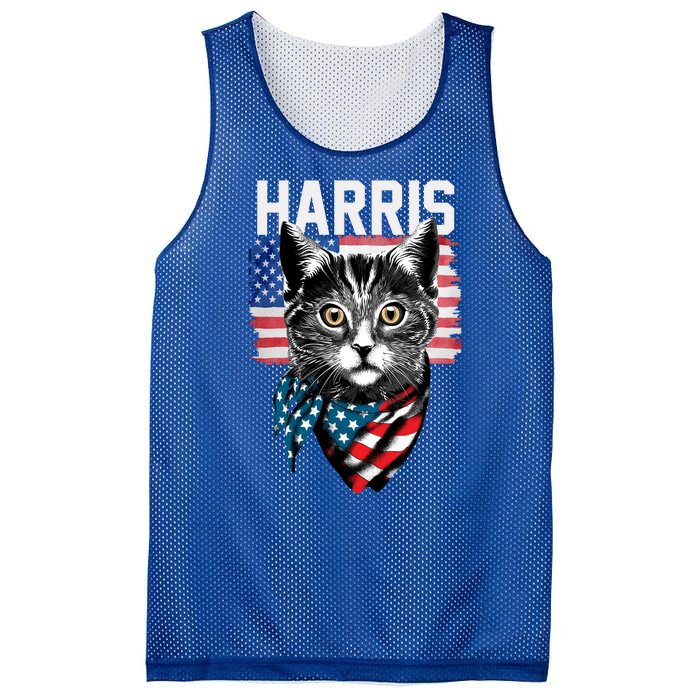 Kamala Harris For President 2024 Funny Cat Lady Mesh Reversible Basketball Jersey Tank