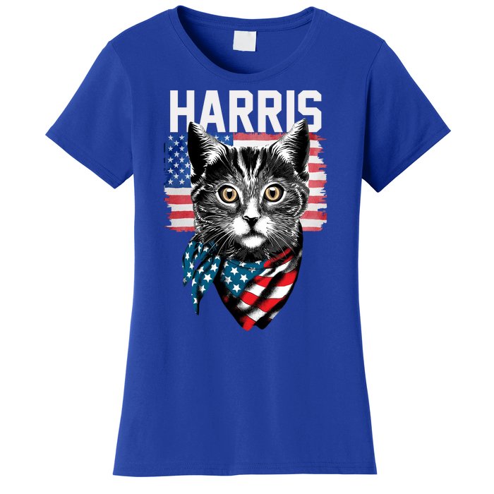 Kamala Harris For President 2024 Funny Cat Lady Women's T-Shirt