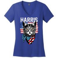 Kamala Harris For President 2024 Funny Cat Lady Women's V-Neck T-Shirt