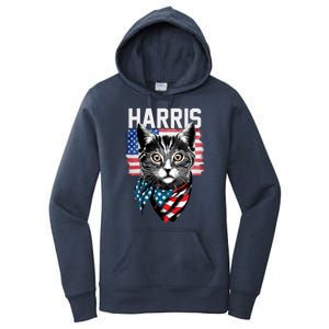 Kamala Harris For President 2024 Funny Cat Lady Women's Pullover Hoodie