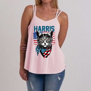 Kamala Harris For President 2024 Funny Cat Lady Women's Strappy Tank