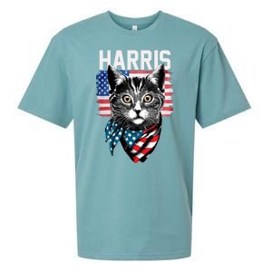 Kamala Harris For President 2024 Funny Cat Lady Sueded Cloud Jersey T-Shirt