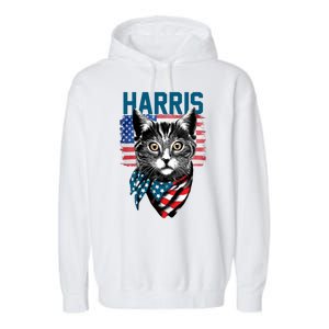 Kamala Harris For President 2024 Funny Cat Lady Garment-Dyed Fleece Hoodie