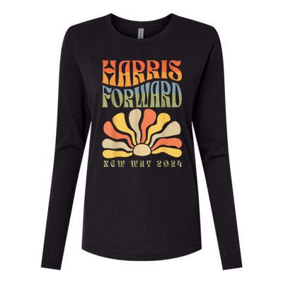 Kamala Harris Forward 2024 Presidential Election Groovy Womens Cotton Relaxed Long Sleeve T-Shirt