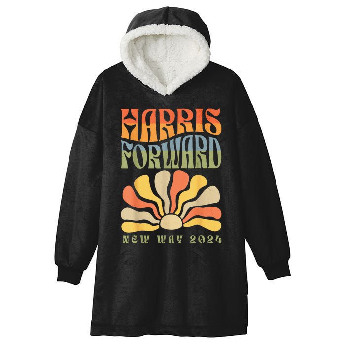 Kamala Harris Forward 2024 Presidential Election Groovy Hooded Wearable Blanket