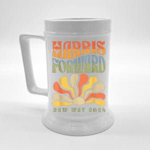 Kamala Harris Forward 2024 Presidential Election Groovy Beer Stein