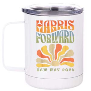 Kamala Harris Forward 2024 Presidential Election Groovy 12 oz Stainless Steel Tumbler Cup