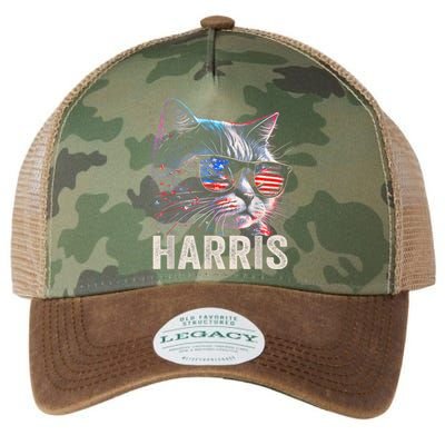 Kamala Harris For President 2024 Funny Cat Graphic Legacy Tie Dye Trucker Hat