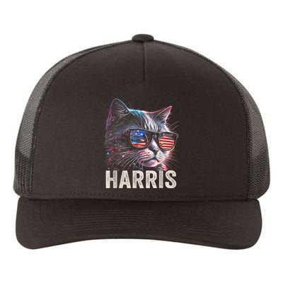 Kamala Harris For President 2024 Funny Cat Graphic Yupoong Adult 5-Panel Trucker Hat