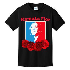 Kamala Harris For President Mexicans For Kamala Kamala Flor Kids T-Shirt