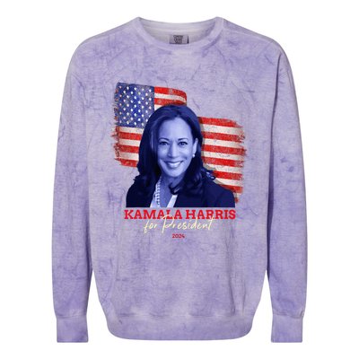 Kamala Harris For President 2024 Madam Vice President Colorblast Crewneck Sweatshirt