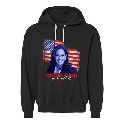 Kamala Harris For President 2024 Madam Vice President Garment-Dyed Fleece Hoodie