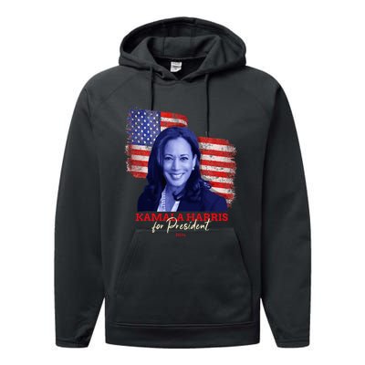 Kamala Harris For President 2024 Madam Vice President Performance Fleece Hoodie