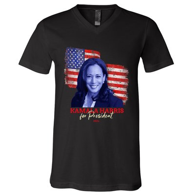 Kamala Harris For President 2024 Madam Vice President V-Neck T-Shirt