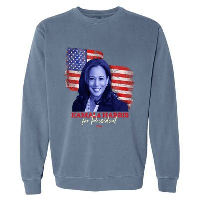 Kamala Harris For President 2024 Madam Vice President Garment-Dyed Sweatshirt