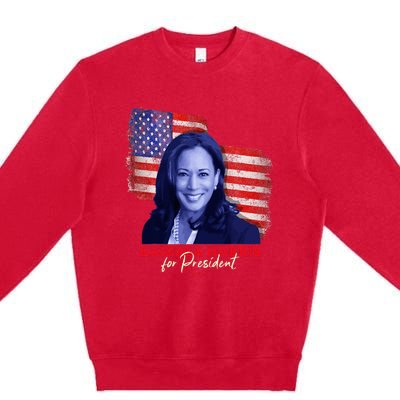 Kamala Harris For President 2024 Madam Vice President Premium Crewneck Sweatshirt